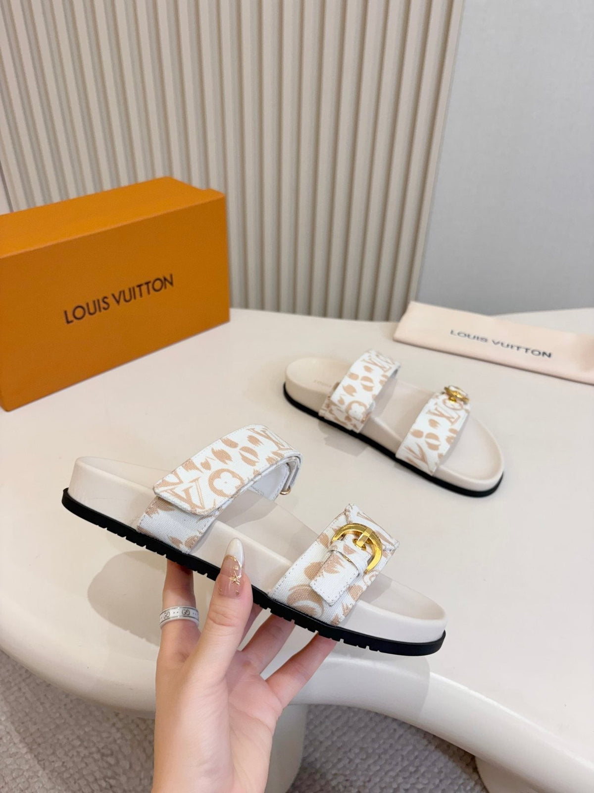 Louis Vuitton Double-Strap Slide Sandals - Dark Outsole
